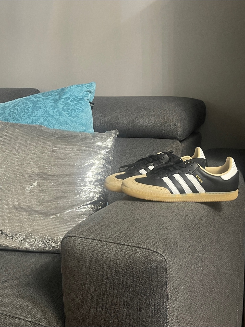 adidas Samba Black with White Stripes and Gum Sole